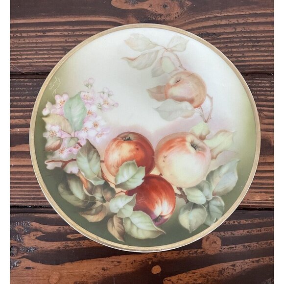 Antique Thomas Sevres Bavaria Murillo Handpainted Fruit Plate Signed “Kent” 8.5” - Picture 5 of 7